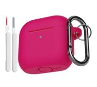 KOKOKA Case Cover Compatible for AirPods 4th Generation with Cleaner Kit, Soft Silicone Full Body Shock Absorbing Protective Case for Airpods 4 2024 with Cleaning Pen & Carabiner, Watermelon Red