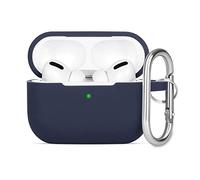 KOKOKA Case Cover Compatible with Airpods Pro 2, Soft Silicone Skin Case Cover Shock-Absorbing Protective Case for Airpods Pro 2nd Generation (2022) with Carabiner, Front LED Visible, Dark Blue