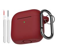 KOKOKA Case Cover for AirPods 5 & AirPods 4 with Cleaner Kit Burgundy | Soft Silicone Full Body Shock Absorbing Protective Case Compatible with Airpods 5 & Airpods 4th with Cleaning Pen & Carabiner