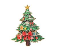 Kokoma Bow Knot Christmas Tree Brooch Pin Star Tops Enamel Corsage | Cubic Zirconia, Gingerbread Man Bell Design, Suit Lapel Pin, Cloth Badge, Festive Holiday, Fashion Jewelry, for Women