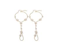 Kokoma Butterfly Barefoot Sandals Anklet for Women Cubic Zirconia Flower Anklet with Toe Ring Beach Summer Ankle Bracelets Foot Chain Jewelry, Adjustable, Metal Alloy Cubic Zirconia, no gemstone