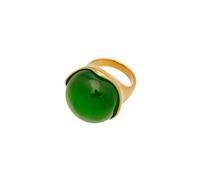 Kokoma Cat Eye Stone Ring for Women Geometric Circle Round Statement Ring Stainless Steel Rings Eternity Promise Engagement Wedding Fashion Jewelry, Stainless Steel, No Gemstone