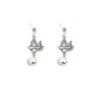 Kokoma Crystal Red Heart Bow Non Piercing Nipple Rings for Women CZ Pearl Butterfly Cross Dangle Charm Nipple Noose Fake Nipplerings Faux Body Piercing Jewelry (Butterfly)