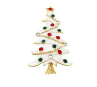 Kokoma Enamel Christmas Tree Brooch Pin Cubic Zirconia Star Lapel Pin | Scarf Clip, Suit Badge, Cloth Corsage, Christmas Festive, Fashion Jewelry, Xmas Party, for Women