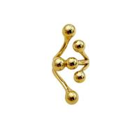 Kokoma Fashion Ball Statement Ring for Women Stainless Steel Layered Finger Knuckle Pinky Stacking Ring Geometric Round Ball Climber Finger Band Personalized Jewelry, Metal, No Gemstone