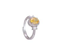 Kokoma Geometric CZ Oval Ring for Women Crystal Cubic Zirconia Ring Adjustable Open Rings Eternity Promise Engagement Wedding Fashion Jewelry