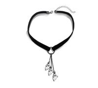 Kokoma Gothic Halloween Ghost Pendant Choker Necklace for Women Black Velvet Triple Ghost Charms Collar for Halloween Party Costume Jewelry