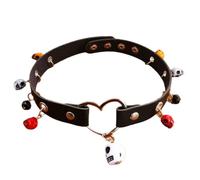 Kokoma Gothic Skull Heart Choker Necklace for Halloween Black Leather Collar with Charms Skull Skeleton Pendant Necklace Cosplay Costume Halloween Jewelry