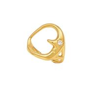 Kokoma Half Moon Face Ring Adjustable Cubic Zirconia Celestial Ring