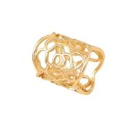 Kokoma Hollow Rose Flower Silk Scarf Ring for Women Minimalist Floral Scarves Shawl Clips Holder Brooch Statement Ring Fashion Decoration Jewelry, One Size, Metal, no gemstone
