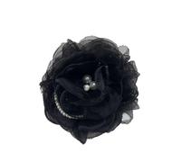Kokoma Lace Fabric Flower Brooch for Women Pearl Crystal CZ Bohemian Floral Lapel Pins Elegant Silk Camellia Flower Safety Brooch Shirt Collar Clothing Accessories Party Wedding, L, Lace, cubic