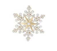 Kokoma Star Snowflake Brooch Pin Cubic Zirconia Xmas Festive Corsage | Winter Floral, Cloth Lapel Pin, Suit Badge, Christmas Holiday, Fashion Jewelry, for Women