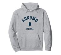 Kokomo Indiana IN Vintage 70s Sports Design Navy Print Pullover Hoodie