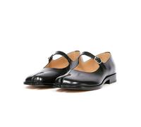 KOKOMOMO Split Toe Shoes Women Tabi Mary Janes Flats Japanese Ninja Shoes Chunky Low Heels Tabby Shoe Ankle Strap Buckled Work Party Dress Shoes, Black, 6 UK