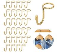Kokone 30 Pack Metal Clothes Hanger Connector Hooks, Hanger Extender for Clothes, Min Hanger Extender Hooks for Velvet Wooden Hangers, Closet Space Saving Hanger Extender Clips Cascading Hooks, Gold