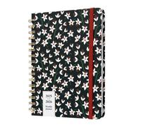 Kokonote A5 Academic Diary 2025-2026 Week To View - Noir Blossom | Academic Planner 2025-2026 With Stickers, Student Essentials For University, Back To School Supplies