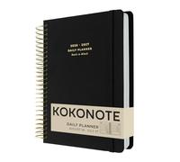 Kokonote A5 Academic Diary 2026-2027 Page a Day - Back to Black | Back to School Planner 2026-2027, Mid Year Diary 2026 2027 Day per Page, A5 Planner | Aesthetic Stationery Gifts