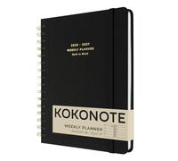 Kokonote Academic Diary 2026-2027 Week to View - Back to Black Planner