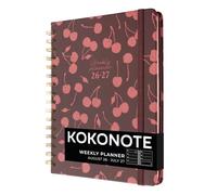 Kokonote Academic Diary 2026-2027 Week to View - Cherry Rouge | Academic Planner 2026-2027, Mid Year Diary 2026 2027, Weekly Planner | Aesthetic Stationery Gifts