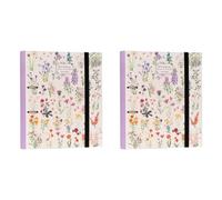 Kokonote Botanical Wild Flowers 2 Ring Binder | A4 Folders Ring Binder | 11 x 12.6 inches - 28 x 32 cm | Ring Binder A4 | A4 Ringbinder | A4 Files 2 Ring Binder (Pack of 2)