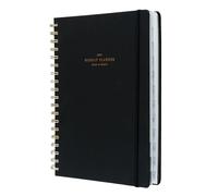 Kokonote Diary 2025 Back To Black | Desk Planner 8.3 x 9.8 inch - 21 x 25 cm | Diary Week To View, August 2024 - December 2025 | Stickers & Tabs