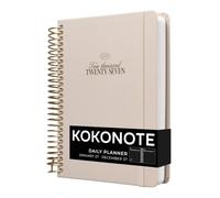 Kokonote Diary 2027 Day per Page - Misty Gray Daily Planner 2027, Gifts | Muse 2027 Planner Day per Page, Daily Diary 2027, Bookmarks, Hardback, Stickers, Gift Box | Aesthetic Stationery Gifts