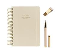 Kokonote Misty Gray - A5 Academic Diary 2026-2027 Page a Day + Ballpoint Pen + Pen Holder Clip
