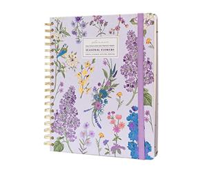 Kokonote Seasonal Flowers Diary 2023 | Big Size 8.3 x 9.8 inch - 21 x 25 cm | Academic Diary Week To View | With Stickers | Cute Stationery | 2022-2023 Diary