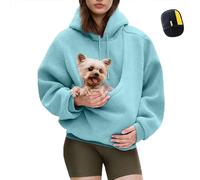Kokopaws Pet Sling Hoodie, Dog Cat Pouch Hoodie, Soft and Comfort Fabric, with Cleaning Gloves, Dog Pouch Sweatshirt, for Small Cats,Puppy Kitten Dogs (Blue,XX-Large)