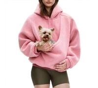 Kokopaws Pet Sling Hoodie,Koko Paws Hoodie, 2-15 Lbs, Ultra-Soft Warm, Unisex Kangaroo Pocket for Autumn & Winter (Pink,Large)