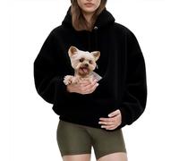 Kokopaws Pet Sling Hoodie,Koko Paws Hoodie, 2-15 Lbs, Ultra-Soft Warm, Unisex Kangaroo Pocket for Autumn & Winter (Black,XX-Large)