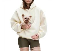Kokopaws Pet Sling Hoodie,Koko Paws Hoodie, 2-15 Lbs, Ultra-Soft Warm, Unisex Kangaroo Pocket for Autumn & Winter (White,X-Large)