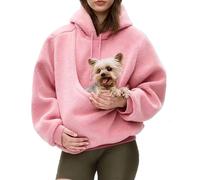 Kokopaws Pet Sling Hoodie-Koko Paws Pet Hoodie Carrier Warm Soft Fleece Unisex Kangaroo Pocket for Autumn and Winter (Pink,XL)