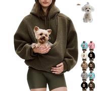 Kokopaws Pet Sling Hoodie, Koko Paws Pet Hoodie Carrier Warm Soft Fleece Unisex Kangaroo Pocket for Autumn & Winter (Brown,XXL)