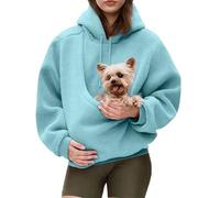 Kokopaws Pet Sling Hoodie-Koko Paws Pet Hoodie Carrier Warm Soft Fleece Unisex Kangaroo Pocket for Autumn and Winter (Blue,S)
