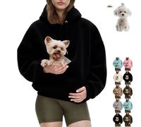 Kokopaws Pet Sling Hoodie, Koko Paws Pet Hoodie Carrier Warm Soft Fleece Unisex Kangaroo Pocket for Autumn & Winter (Black,XL)