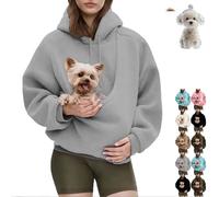 Kokopaws Pet Sling Hoodie, Koko Paws Pet Hoodie Carrier Warm Soft Fleece Unisex Kangaroo Pocket for Autumn & Winter (Gray,M)