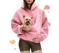 Kokopaws Pet Sling Hoodie - Ultra-Soft Warm Autumn Carrier Warm Soft Fleece Unisex Kangaroo Pocket for 2-15 Lbs Pet (Pink,XXL)