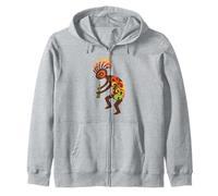 Kokopelli Native American Flute Player Zip Hoodie