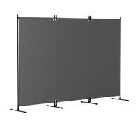 Kokorona 3 Panel Room Divider, 6FT Tall Folding Privacy Screen Wall Dividers, Portable Privacy Screen Freestanding Room Divider for Room Separation, Easy Installation, Grey, W 261 x H 178 cm