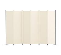 Kokorona 6 Panel Room Divider, 6FT Tall Folding Privacy Screen Wall Dividers, Portable Privacy Screen Freestanding Room Divider for Room Separation, Included - Cover Strips, Beige, 120''W x 72''H