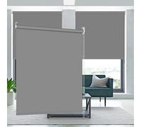 Kokorona Blackout Thermal Roller Blind - Window Shades for Bedroom, Office, UV Protection, Privacy, Waterproof Fabric - 81cm x 183cm, Grey