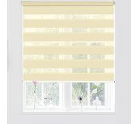 Kokorona Day and Night Zebra Roller Blinds, Dual Layer Fabric Zebra Window Blinds for Bedroom, Light Filtering Privacy Day Night Blinds, 100cm Wide x 150cm Length, Beige