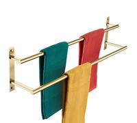 KOKOSIRI 32 Inch Bathroom Towel Racks Double Towel Bar Bath Towel Holder Towel Hanger Towel Shelf Wall Mount Stainless Steel Brushed Gold B5010BG-L32