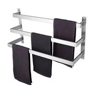 KOKOSIRI Bath Towel Bars Bathroom 3-Tiers Ladder Towel Rails Towel Holders Wall Mounted Towels Shelves Rack Brushed Stainless Steel, B5006BR-L24