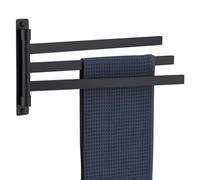 KOKOSIRI Bathroom Towel Bars Swivel Towel Rails Matte Black Swing Out Hand Towel Holder 3-Arm for Bath Kitchen Wall Stainless Steel B5007BK-A3