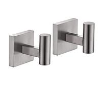 KOKOSIRI Robe Hook Bathroom Towel Coat Hooks for Bath Kitchen Wall 2 Pack Brushed Nickel Stainless Steel B1013BR-P2