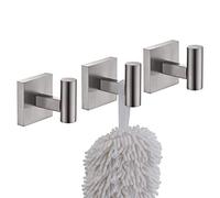 KOKOSIRI Robe Hook Bathroom Towel Coat Hooks for Bath Kitchen Wall 3 Pack Brushed Nickel Stainless Steel B1013BR-P3