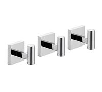 KOKOSIRI Robe Hook Bathroom Towel Coat Hooks for Bath Kitchen Wall 3 Pack Chrome Stainless Steel B1013CH-P3