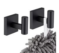 KOKOSIRI Robe Hook Bathroom Towel Coat Hooks Matte Black for Bath Kitchen Wall 2 Pack Stainless Steel B1013BK-P2